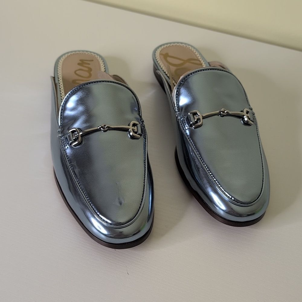 Sam Edelman Size 6 Linnie Mule In Metallic Sky, NEW - Picture 3 of 11